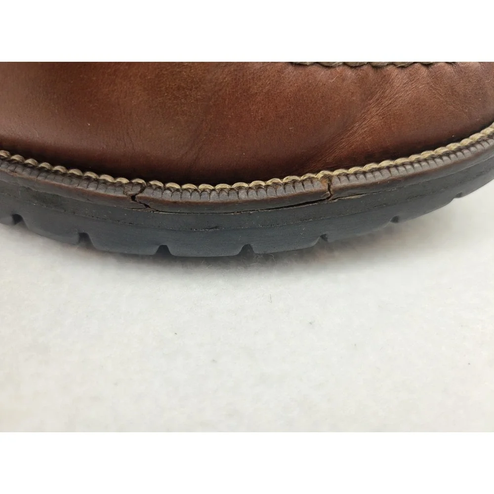 Cole Haan Country Round Toe Slip On Brown Leather Loafers Mens Size 10.5 **READ*